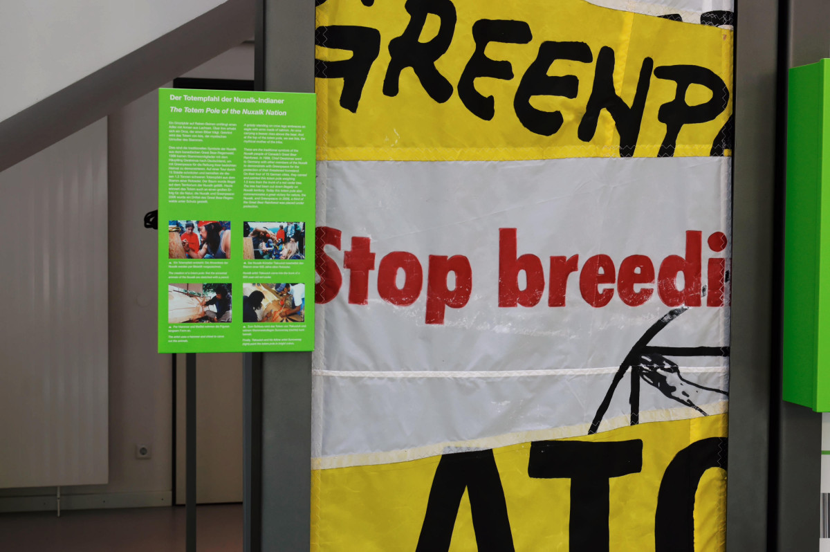 Kampagnenplakate im Greenpeachehaus